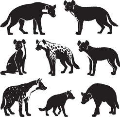 hyena silhouette bundle vector