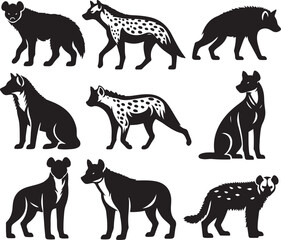 hyena silhouette bundle vector