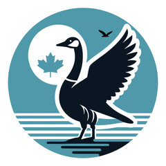 Canada Goose bird vector art illustration