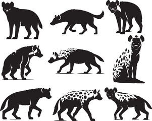 hyena silhouette bundle vector
