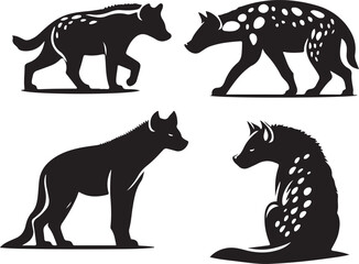 hyena silhouette bundle vector