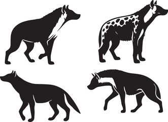 hyena silhouette bundle vector