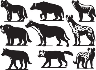 hyena silhouette bundle vector