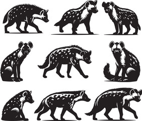 hyena silhouette bundle vector
