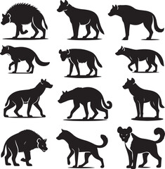 hyena silhouette bundle vector
