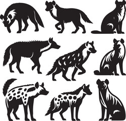 hyena silhouette bundle vector