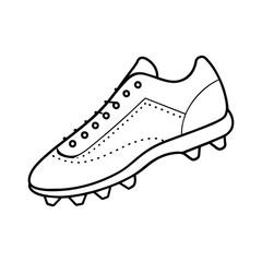 Detailed vector illustration of a soccer cleat with studs - perfect for sports equipment design and athletic wear branding