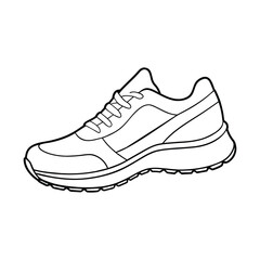 Detailed vector illustration of a modern athletic running shoe in black