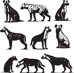 hyena silhouette bundle vector