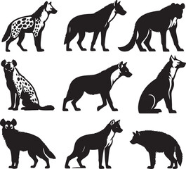 hyena silhouette bundle vector