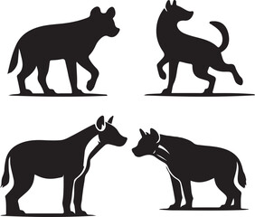 hyena silhouette bundle vector