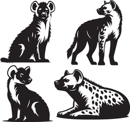 hyena silhouette bundle vector