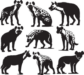 hyena silhouette bundle vector
