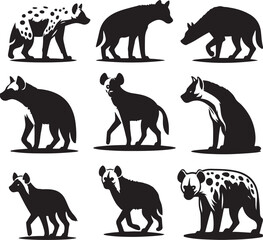 hyena silhouette bundle vector