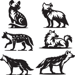 hyena silhouette bundle vector