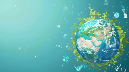 Fototapeta premium Earth day concept on white background, World environment day