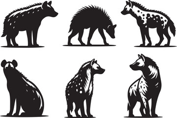 hyena silhouette bundle vector