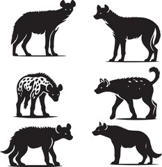 hyena silhouette bundle vector