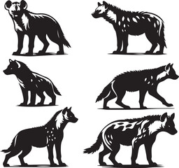 hyena silhouette bundle vector