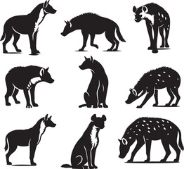 hyena silhouette bundle vector