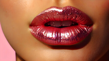 Obraz premium Woman lipstick glamour beauty face fashionable.