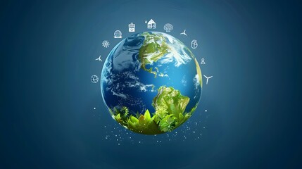 Earth day concept on white background, World environment day