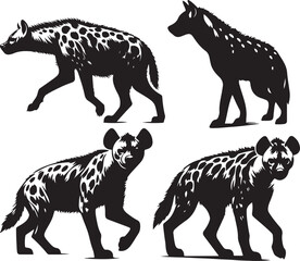 hyena silhouette bundle vector