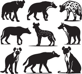 hyena silhouette bundle vector