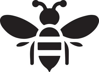 Cartoon bee icon. Bee flying on a dotted route isolated on the white background. Vector illustration