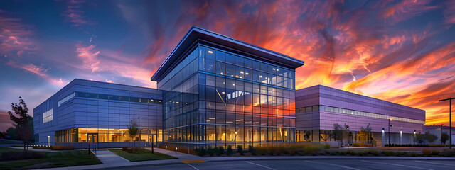 Innovative Industrial Architecture at Sunset