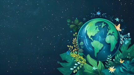 Naklejka premium Earth day concept on white background, World environment day