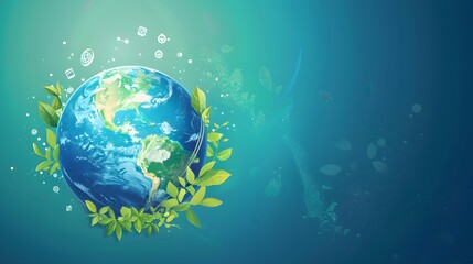 Naklejka premium Earth day concept on white background, World environment day