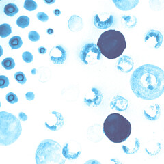 Navy Dots Drawn. Ethnic Design. Light Acrylic