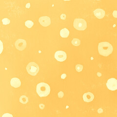 Pale Polka Dots. Grunge Tile. Yellow Watercolor