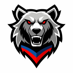 bear and Russian flag logo vector artwork illustration