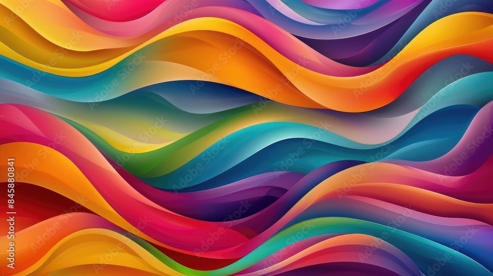 Poster abstract background consisting of vibrant wavy elements on a bright backdrop