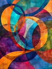 Fototapeta premium Vibrant Abstract Wallpaper with Colorful Patterns and Modern Geometric Shapes for Digital Backgrounds
