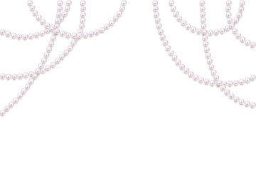 Pearls. Beads. Jewelry. Beautiful vector background. Garland. Festive decoration.