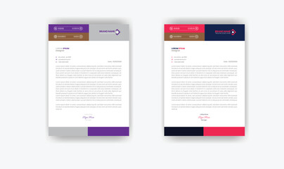 Clean corporate letterhead template design, Modern letterheads design template, Professional company letterheads template for business 