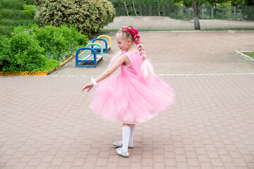 model in pink dress