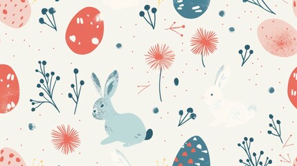 Seamless background of rabbit with intrinsic patterns.