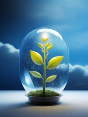 Biological lamp: symbol of green energy development
