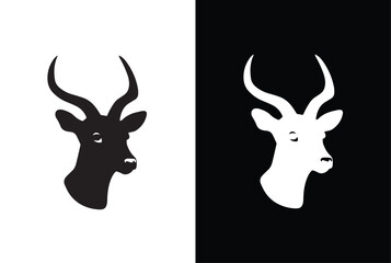 Dear head icon vector template with black background