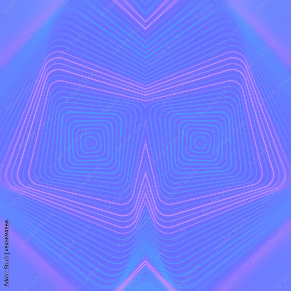 Poster 3d rendering digital illustration with a symmetrical geometric pattern