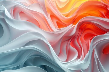 Flowing Abstract Waves in Soft Hues