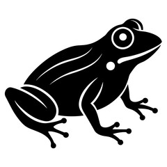 Stunning Black Frog Silhouette Vector Illustration on White Background