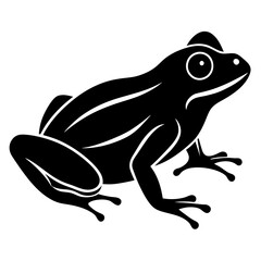 Stunning Black Frog Silhouette Vector Illustration on White Background