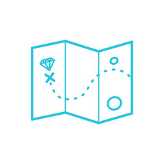 Diamond. Hidden treasure map. Destination icon. From blue icon set.