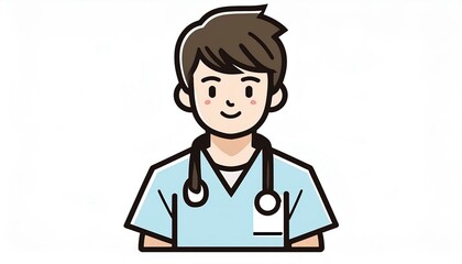 Fototapeta premium Doctor, medical, medical worker, worker, white coat, nurse, business, illustration, character, Generative AI