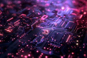 Fototapeta premium nspired by electronic circuits, with lines, dots, and patterns imitating electrical pathways and microchips, creating a modern and high-tech visual effect